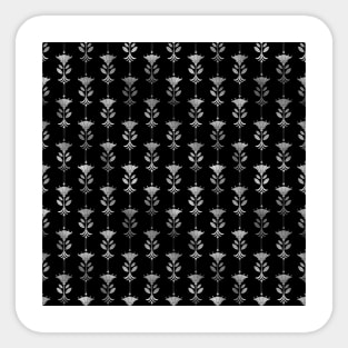 Damask Motifs in Black and Silver Vintage Faux Foil Art Deco Vintage Foil Pattern Sticker